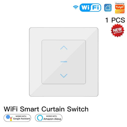 MOES Touch Design WiFi Smart Curtain Switch for Motorized Curtains and Roller Blinds work with Tuya Smart Life App Alexa Google
