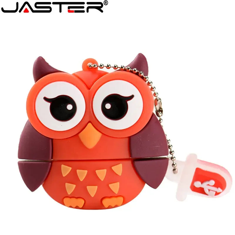JASTER Uroczy Kreskówkowy Zwierzęcy Pendrive USB 64 GB Pingwin Kot Pamięć USB 32 GB Sowa Dinozaur Pendrive 16 GB Pszczoła Lis Pendrive 8 GB