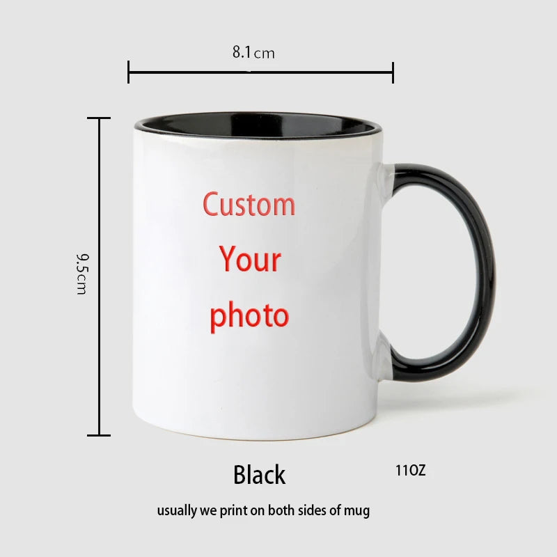 Customize Photo Black Coffee Mug - Personalized Dog Cat Familay Lover Photos Cup Tea Cup with Names Mothers' Day Surprised Gift