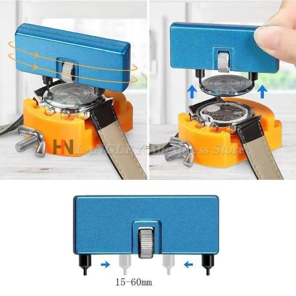 Watch Adjustable Opener Back Case Cover Press Closer Remover Fixing Holder Case Repair Watchmaker Tools movement Dial Fixer