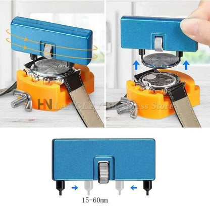 Watch Adjustable Opener Back Case Cover Press Closer Remover Fixing Holder Case Repair Watchmaker Tools movement Dial Fixer
