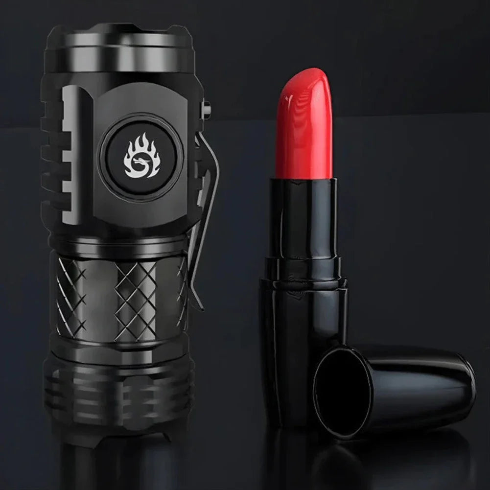 High Strong Power LED Flashlight Built-in Battery Type-C Rechargeable with Pen Clip Torch Outdoor Camping Emergency Lantern