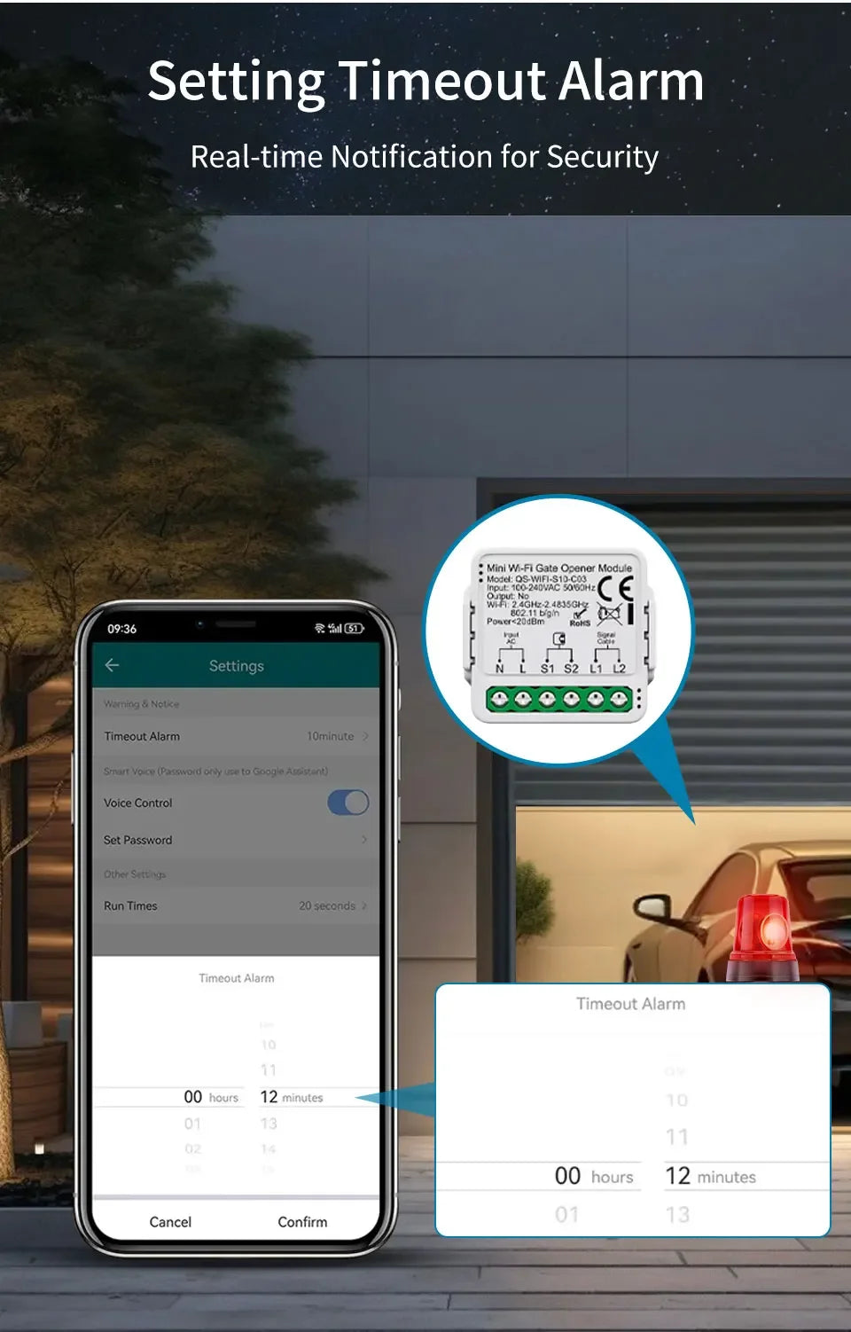 100-240V Tuya Zigbee WiFi Gate Opener Module Smart Garage Door Controller Switch Smart Life App Remote Control Alexa Google Home
