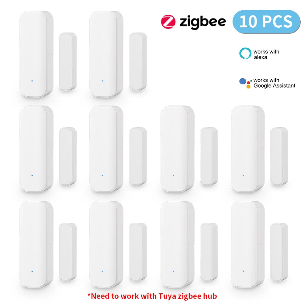 1PCS 2PCS 3PCS 4PCS 10PCS 15PCS Zigbee Door Sensor Window Magnetic Sensor Detector Home Door Sensor Need Tuya Zigbee Gateway Hub