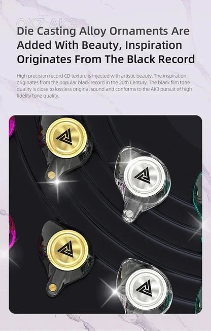 QKZ CK5 FiLe Wired Earphone Professional Gaming And Sports Noise Cancelling Headphones with Microphone HiFi Music Earphone