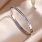 5pcs/Set Minimalist Elegant Luxury Sparkling Bangle Bracelets High-End Titanium Steel Bracelets For Women