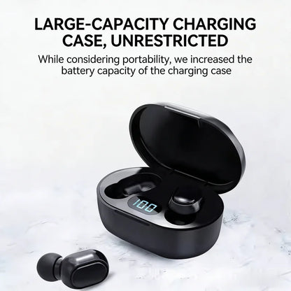 E6S Bluetooth 5.3 TWS Earbuds Noise Cancelling Wireless Headphones, HD Mic, Deep Bass, One-Step Pairing for Gaming & Calls