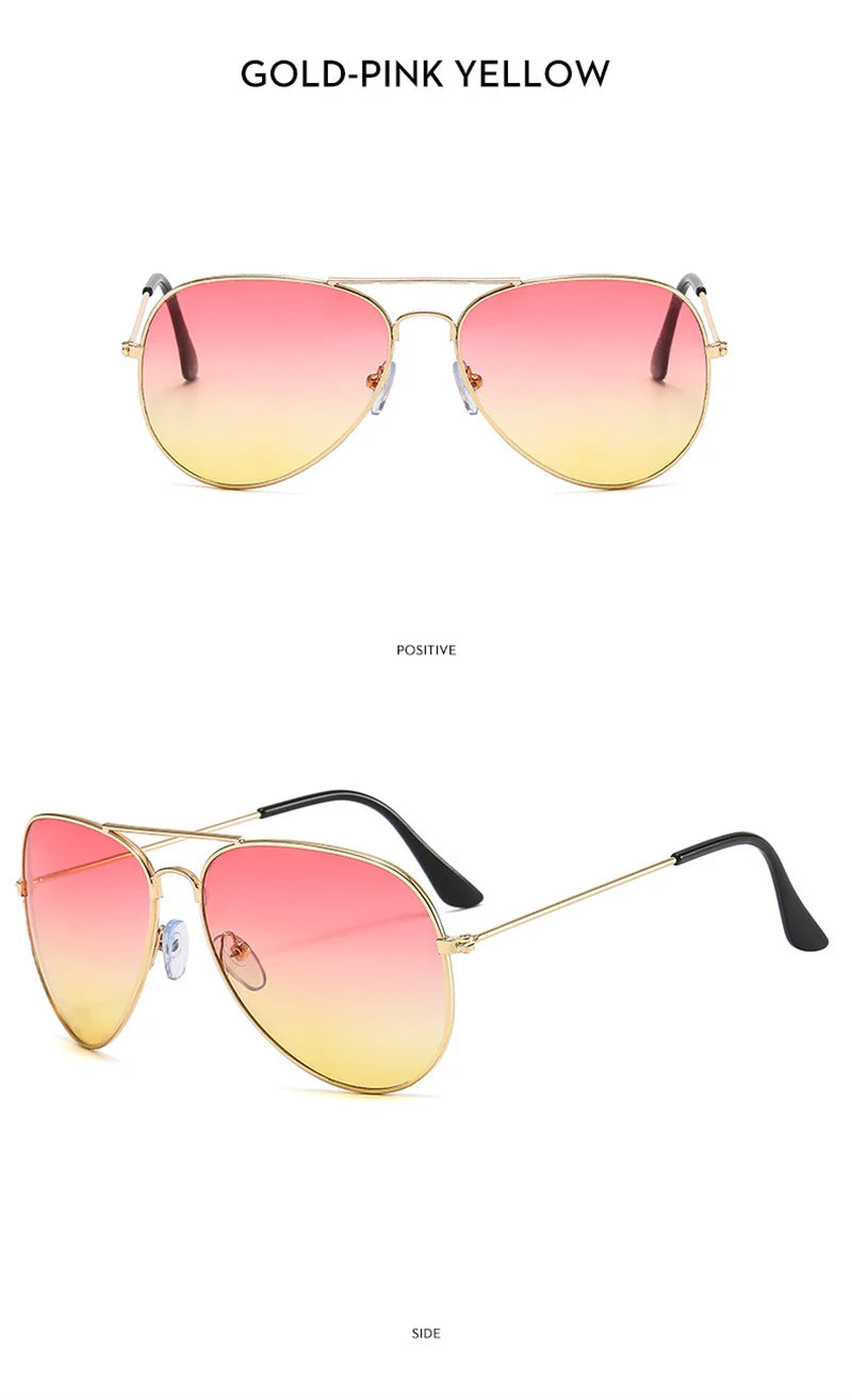 New Double Bridge Sunglasse for Woman Men Alloy Frame 2026 Gradient Lens Sun Glasses Female Oculos Male Outdoor Fashion Eyewear