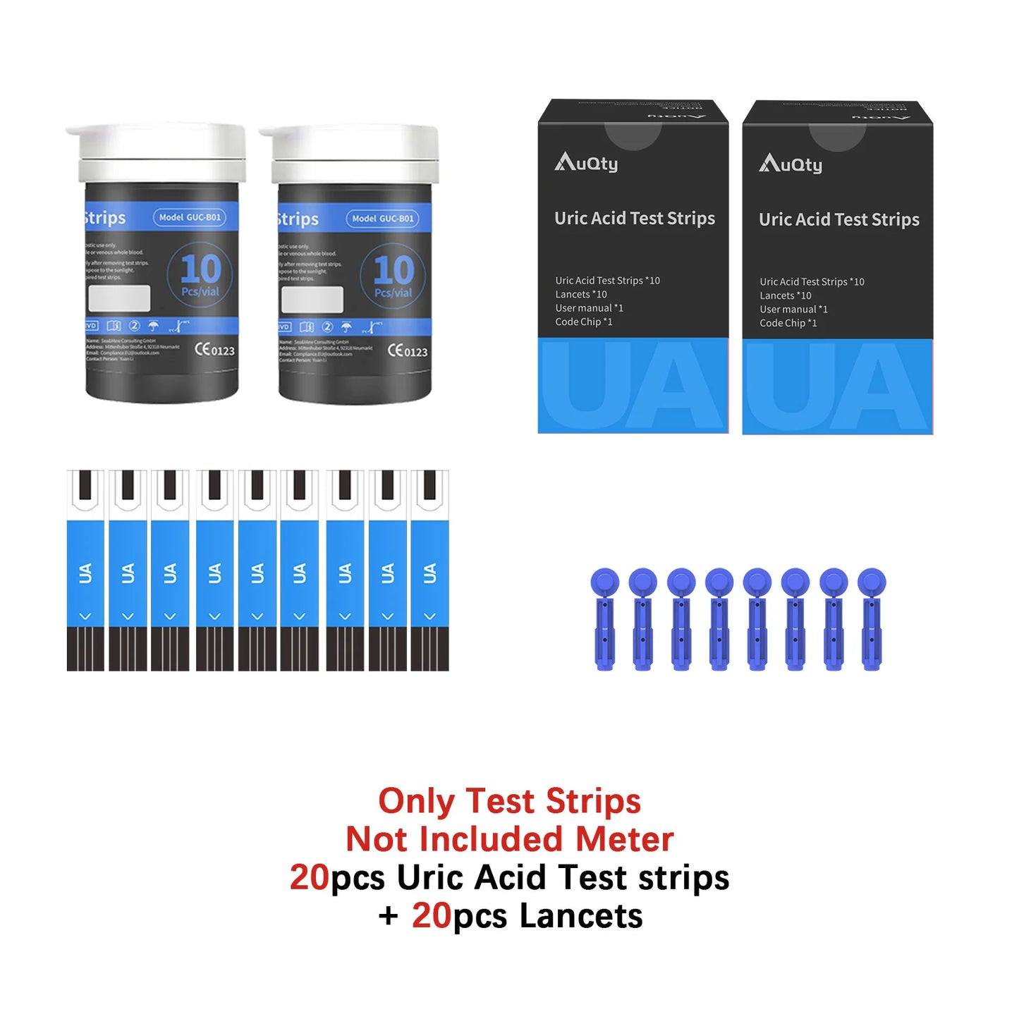 GUC 3in1 Multifunction Cholesterol Uric Acid Blood Glucose Meter Blood Sugar Test Strip Diabetes Glucometer Kit Gout Monitor