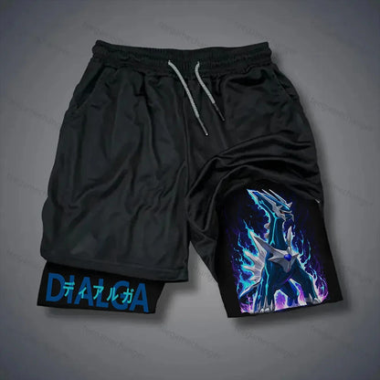 Pokémon Game 2-in-1 Shorts Summer/Autumn Men's and Women's New Joint Sports and Fitness American Trend Double-layer Shorts