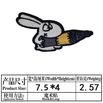 Cartoon Animal Duck with Knife Morale Badge Missile FAFO Embroidery Hook and Loop Patches Tactical Backpack Jacket Sticker
