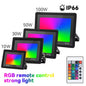 RGB Led Flood Lights Reflector with Remote Waterproof RGB LED Spotlight Indoor Outdoor Lighting Garden Holiday Ambiance Decor