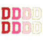 8pcs Sweet 26 Letters Towel Embroidery Patch Pink A-Z Self-adhesive Sticker Decoration For DIY Apparel Bag Crafts Accessories
