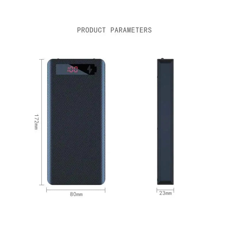 DIY Power Bank 10 slots 18650 Battery Holder Battery Box Micro Type C Dual USB Ports Mobile Phone Charger 18650 Power Bank Case