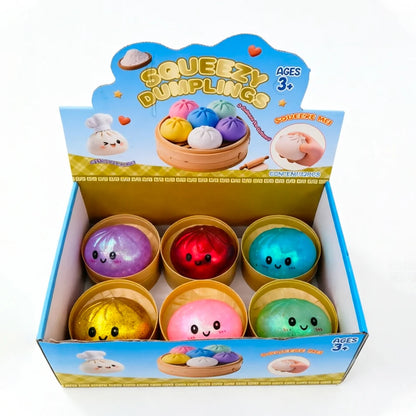Giant Dumpling Squishies Bun Toy, Slow Rising Glitter Dumpling Stress Ball, Stress Relief Fidget Toy for Home Office toys