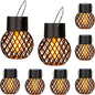 Solar LED Outdoor Flame Effect Hanging Lantern Out Waterproof Garden Decoration Lamp Solar Fairy Light For Patio Garden Yard