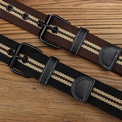 Men's Canvas Belt Casual Retro Women's Belt Outdoor Sports Belt With Jeans Belt Breathable Lightweight Eyelet Belt For Men Women