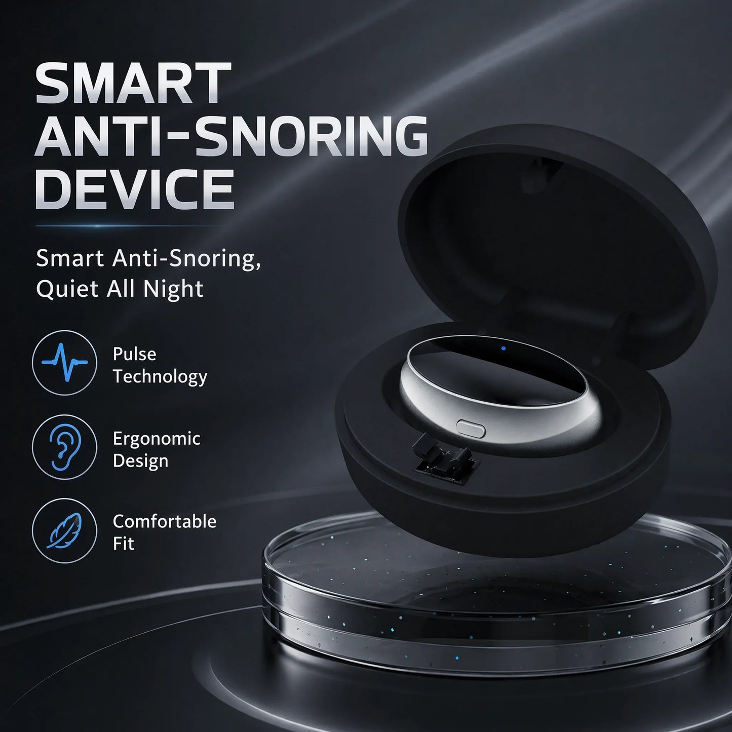 Smart Anti-Snoring Device TENS Pulse Snore Stopper Portable Sleep Aid Health Noise Reduction for Improved Sleep Quality