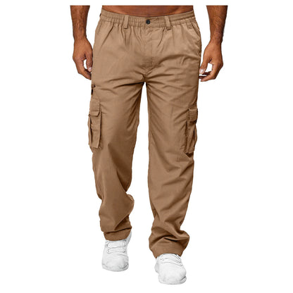2025 New Men Sweatshirts Jogging Pants Men Casual Pants Men Stylish Color Block Zip Pockets Drawstring Sports Skinny Pants Trous