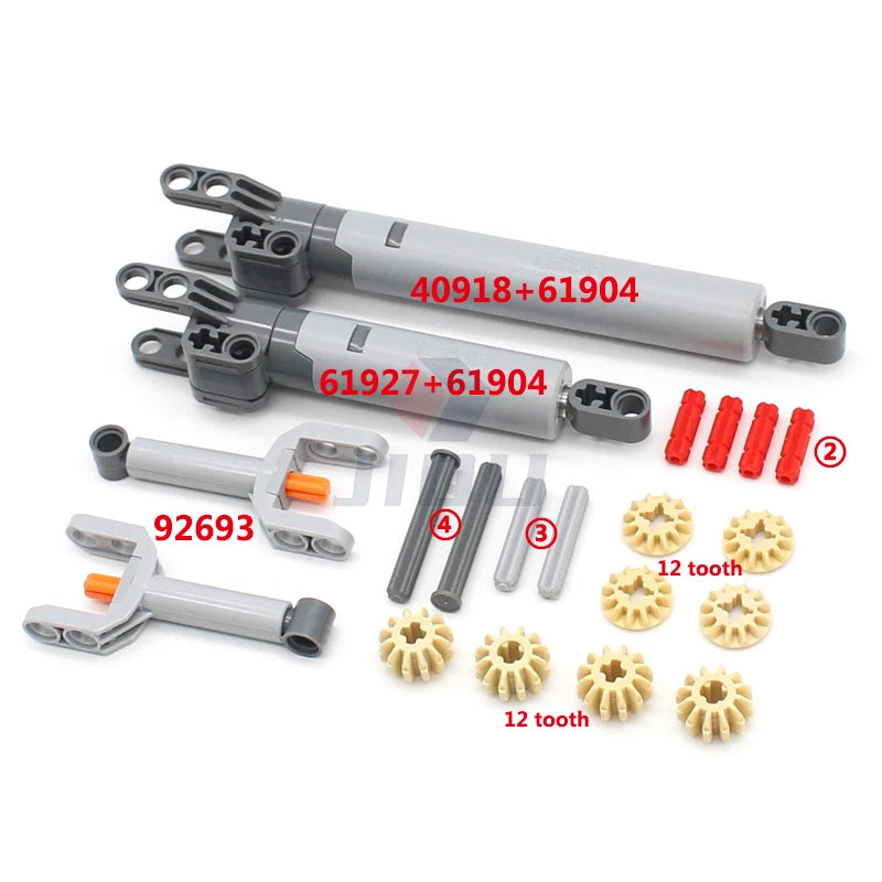 MOC Bricks Technical Accessories Gear Pin Axle Link Turntable Linear Actuator Compatible All Brands High-Tech Building Block Toy