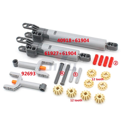 MOC Bricks Technical Accessories Gear Pin Axle Link Turntable Linear Actuator Compatible All Brands High-Tech Building Block Toy