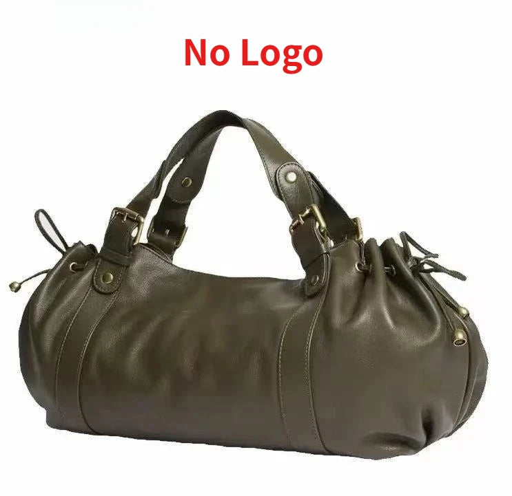 Fashion Large Capacity Boston Bag Designer Women Handbags Luxury Soft Crumpled Pu Leather Shoulder Crossbody Bags Commuter Bag