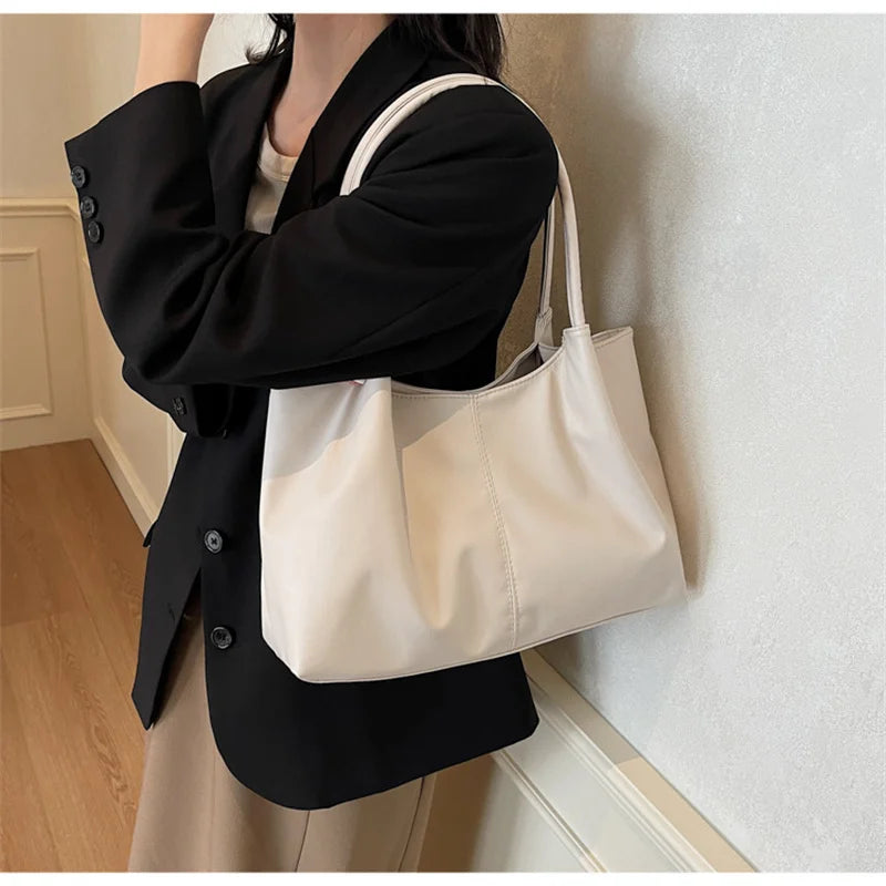 Fashion Women's Bag Large Capacity Tote Daily Commute Women's Shoulder Bag Black Soft PU Leather Handbag Shopping