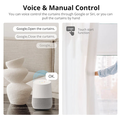 Zemismart Matter Over Thread Smart Curtain Motor Google Home App Samrtthings App Control Automatic Curtain System