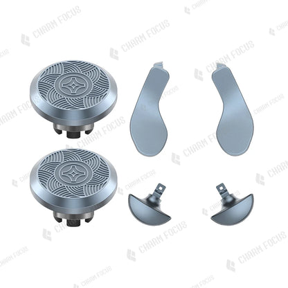 PS5 Edge Controller 6-in-1 Metal Thumb Rod Joystick Cover 2 Swap Rod 4 Metal Rear Paddle Trigger Button Replacement