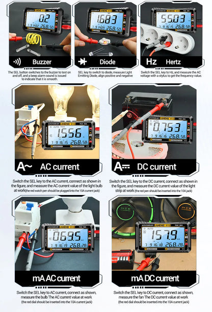 Smart Multimeter Detector 4000 Count Digital  AC/DC Curent Voltage Resistor Measurement  3 in 1 Professional Test Tool ANENG 613