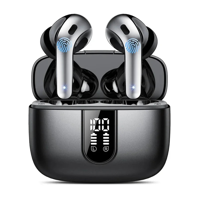 X87 In-Ear Headphones with LED Digital Display HiFi Stereo Earphones Long-lasting Headsets Phones Laptops Widely Compatible