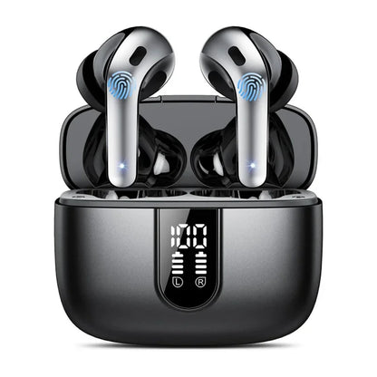 X87 In-Ear Headphones with LED Digital Display HiFi Stereo Earphones Long-lasting Headsets Phones Laptops Widely Compatible