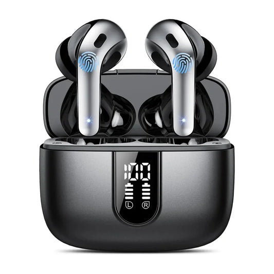 X87 In-Ear Headphones with LED Digital Display HiFi Stereo Earphones Long-lasting Headsets Phones Laptops Widely Compatible