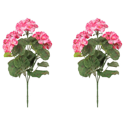2/4pcs Artificial Flowers Faux Geranium UV Resistant Fake Flower for Planter Outdoor Garden Patio Decor Home Table Decoration