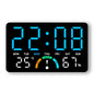 Digital Alarm Clock TEMP Humidity Week Comfort Level Dual Alarm Snooze Table Clock 12/24H Timer Auto Dimmable LED Wall Clock