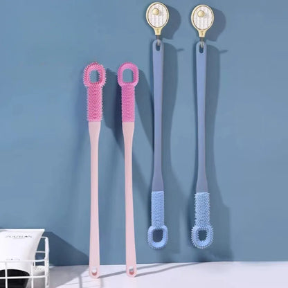 1pc Comfort Silicone Brush Long Handle Hand Brush Long Haired Toe Seam Soft Rubber Toe Gap Brush Daily Shower Foot Care Tools