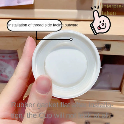 300ml Mini Glass Water Bottle Heat Resistance Transparent Drinking Bottles Cute Juice Coffee Milk Tumblers for Kids Student