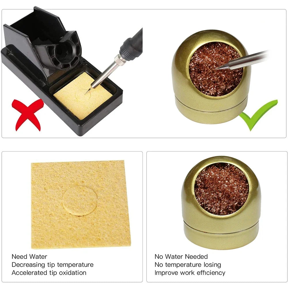 Soldering Iron Tip Cleaner Desoldering Cleaning Ball Tin Remover Soldering Iron Mesh Filter Welding Metal Wire Stand Steel Ball