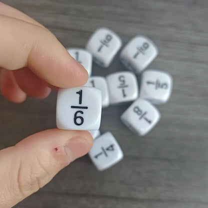 Fraction Dice 16MM Math Practice Learning Toys For Kids Boys Girls Educational Classroom Gifts Students Board Games Accessories