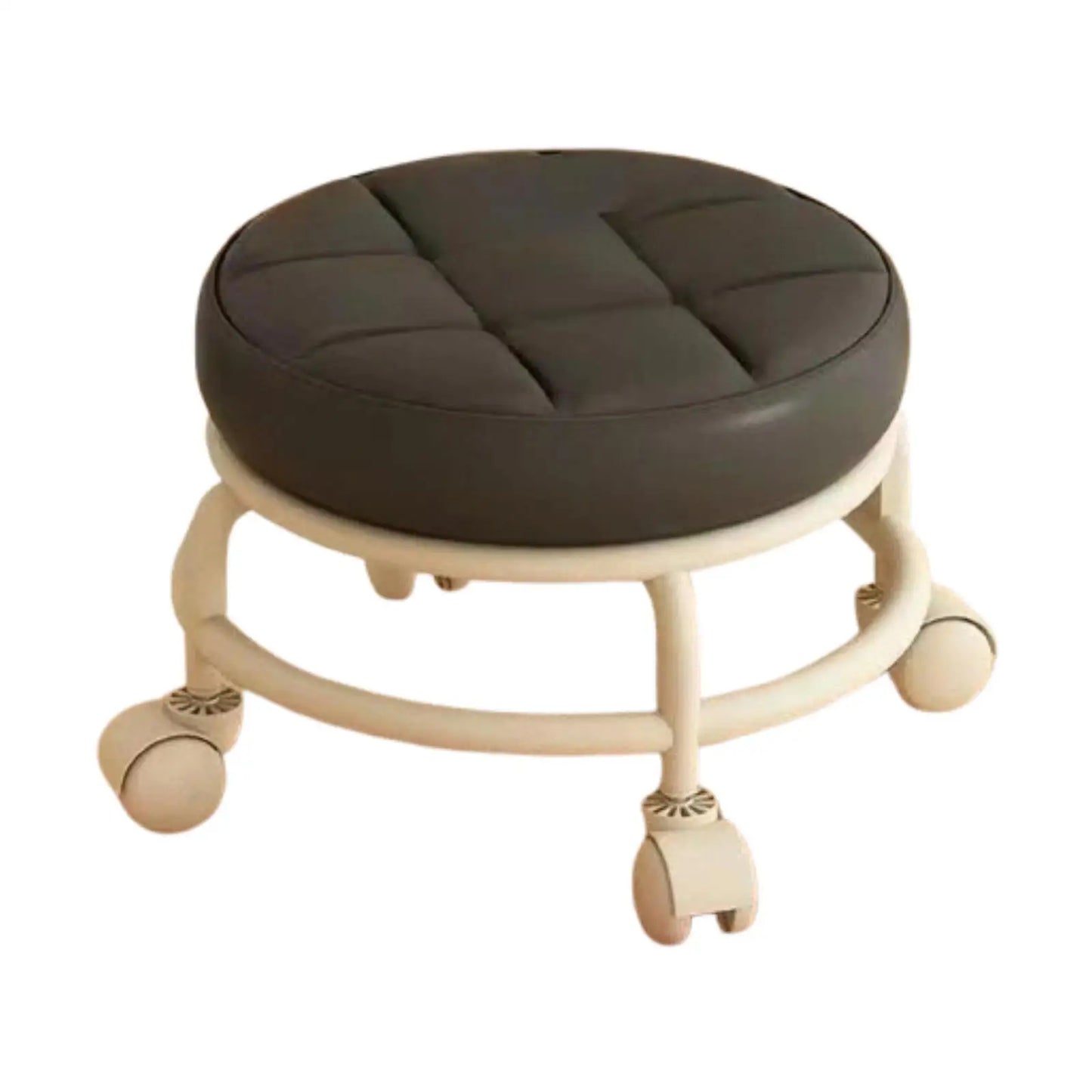 Low Rolling Stool Roller Seat Adults Child Round Foot Rest Low Height with Wheel