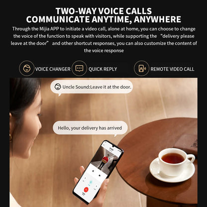 Xiaomi Smart Cat eye 2 WiFi Wireless Camera Video Peephole Doorbell 3MP HD Infrared Night Vision 180 Wide Nngle For Mi Home APP