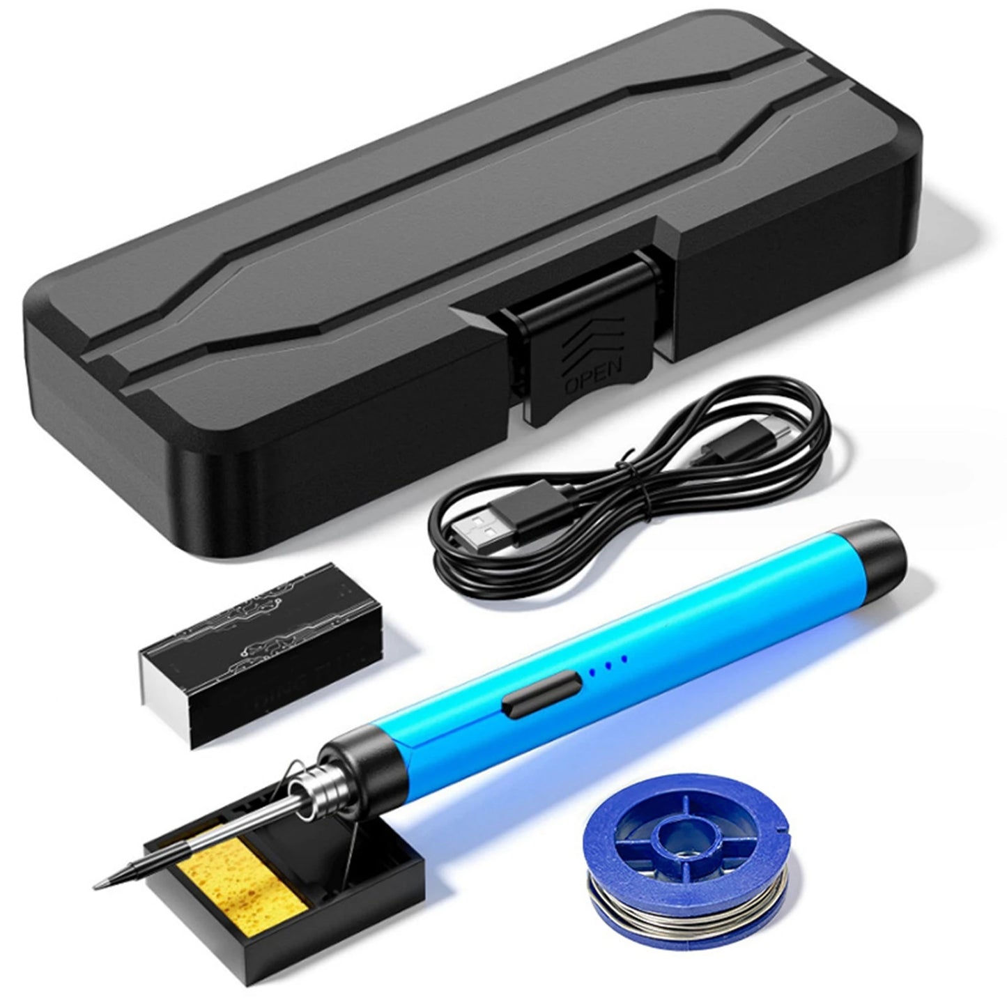 USB Portable Intelligent Electric Soldering Iron Multifunctional Soldering Welding Pen with 300-400℃ Temperature Adjustment