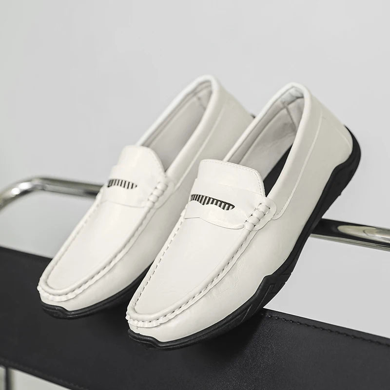 Men's Drving Shoes Soft Comfortable Slip on Office Man Formal Shoes Leather Shoes Wedding Party Casual Shoe Breath Lazy Loafers