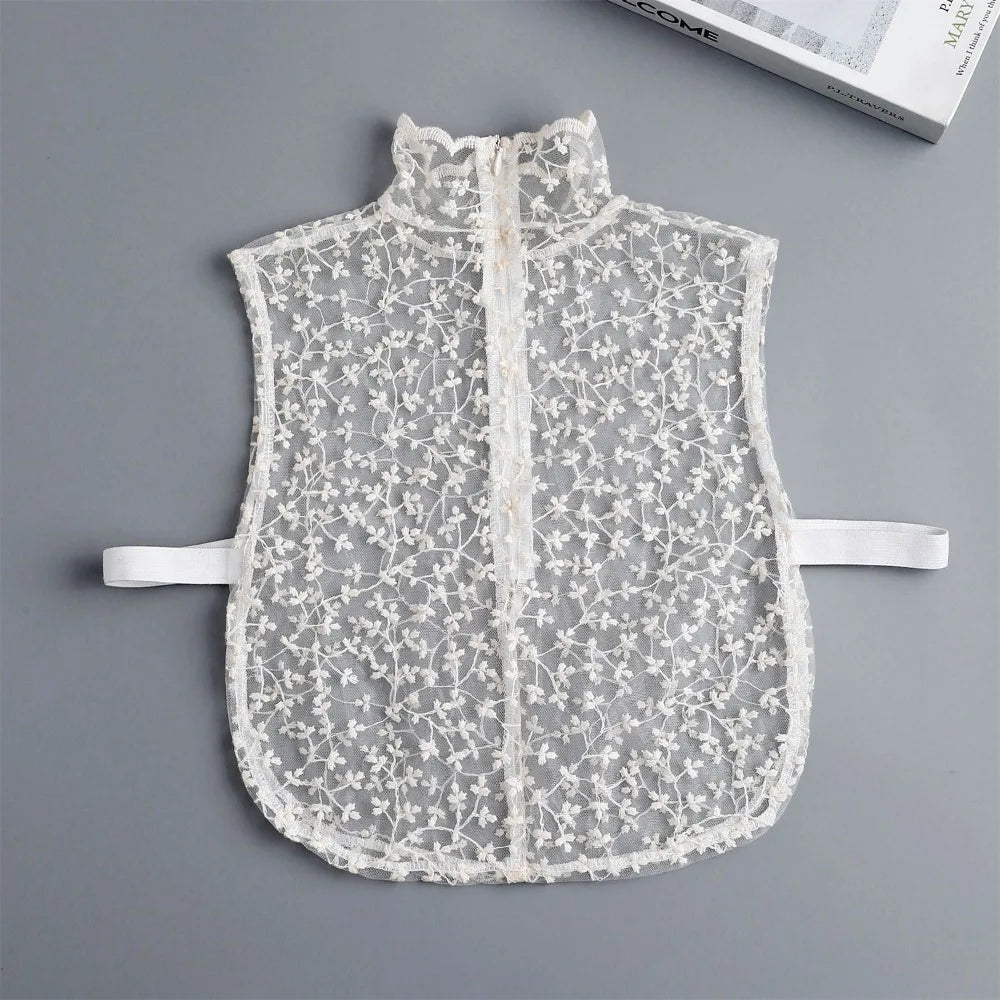 Beautiful Petal Fake Collar Black Lace False Blouse Detachable Lapel False Collar Sweater