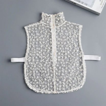 Beautiful Petal Fake Collar Black Lace False Blouse Detachable Lapel False Collar Sweater