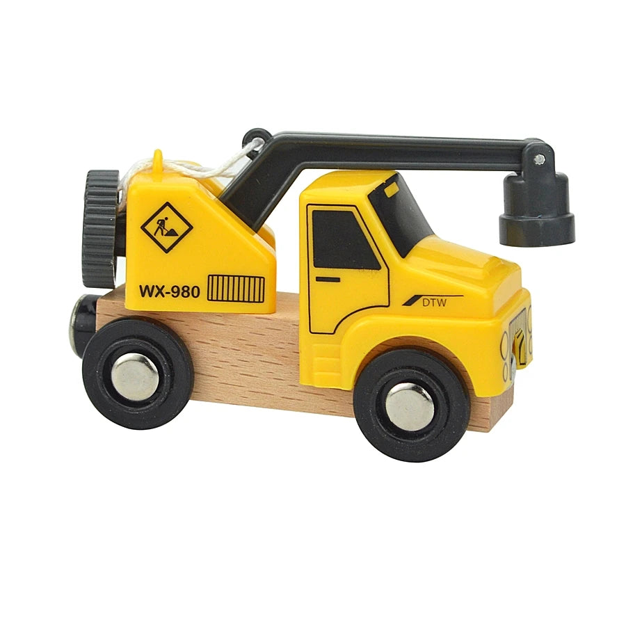 Wooden Magnetic Train Car Locomotive Toy Wood Railway Car Accessories Toys for Kids Gifts Fit Wood Biro themes Tracks