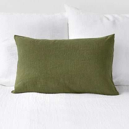 100% French Linen Soft Breathable Pillow Covers Decorative Square Throw Pillow Covers for Bed Couch Sofa Envelope Closure