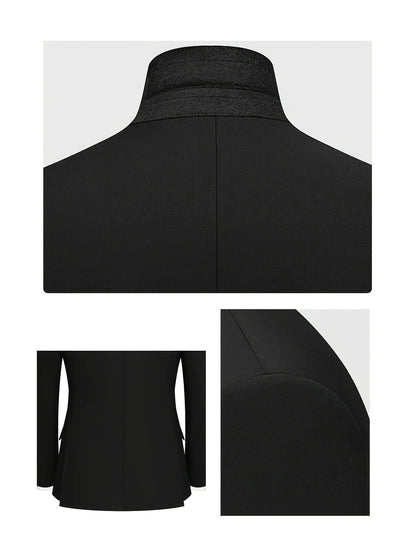 Men's Smart Casual 3-Piece Suit Single Breasted Solid Slim Fit Elegant Office Party Wedding Set