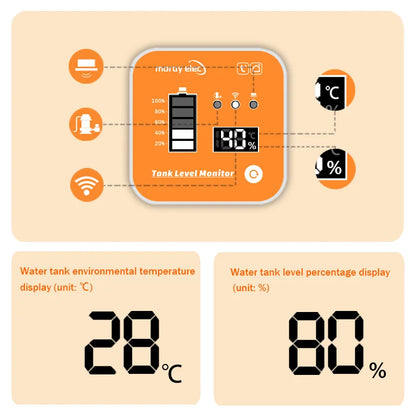 5M ME202RSP Solar Panel Tuya Mobile App Submersible LED Temperature Display Alarm Indicator RemoteTank Liquid Level Sensor