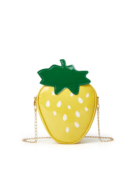New Style Cute Strawberry-Themed Women's Fashionable Versatile Crossbody Bag with a Chain